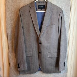Banana Republic Blazer Adult 40L Beige Herringbone Sport Coat Suit Jacket Mens